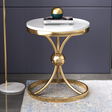 Tables basses en marbre LuxuryRound en acier inoxydable